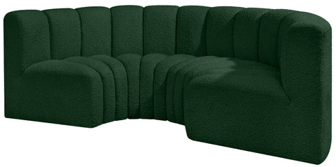 Briar Green 88 Boucle Fabric Upholstered Modular Sectional, 4-Piece