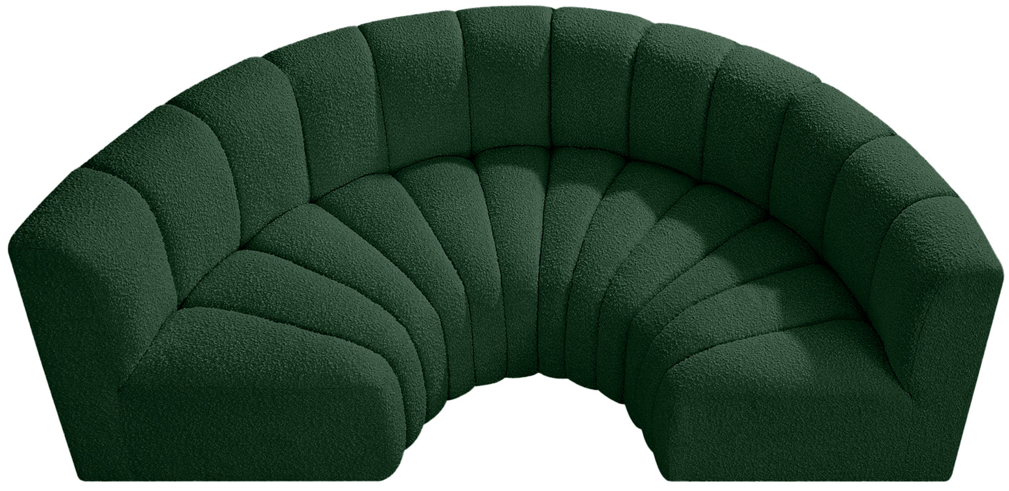 zara green boucle fabric modular sofa s4c