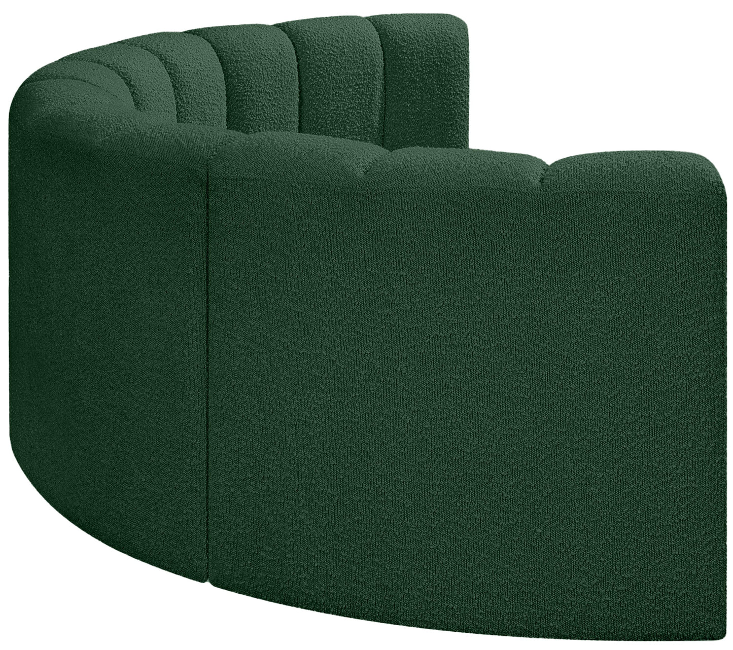 zara green boucle fabric modular sofa s4c