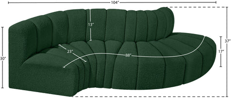 Briar Green 104 Boucle Fabric Upholstered Modular Sectional, 4-Piece