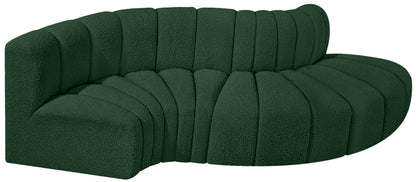 Zara Green Boucle Fabric Modular Sofa S4D