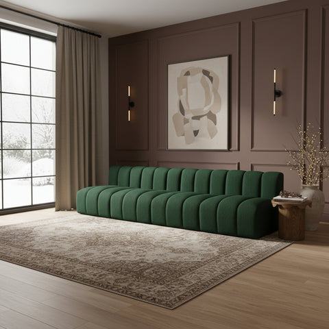 Briar Green 119 Boucle Fabric Upholstered Modular Sectional, 4-Piece