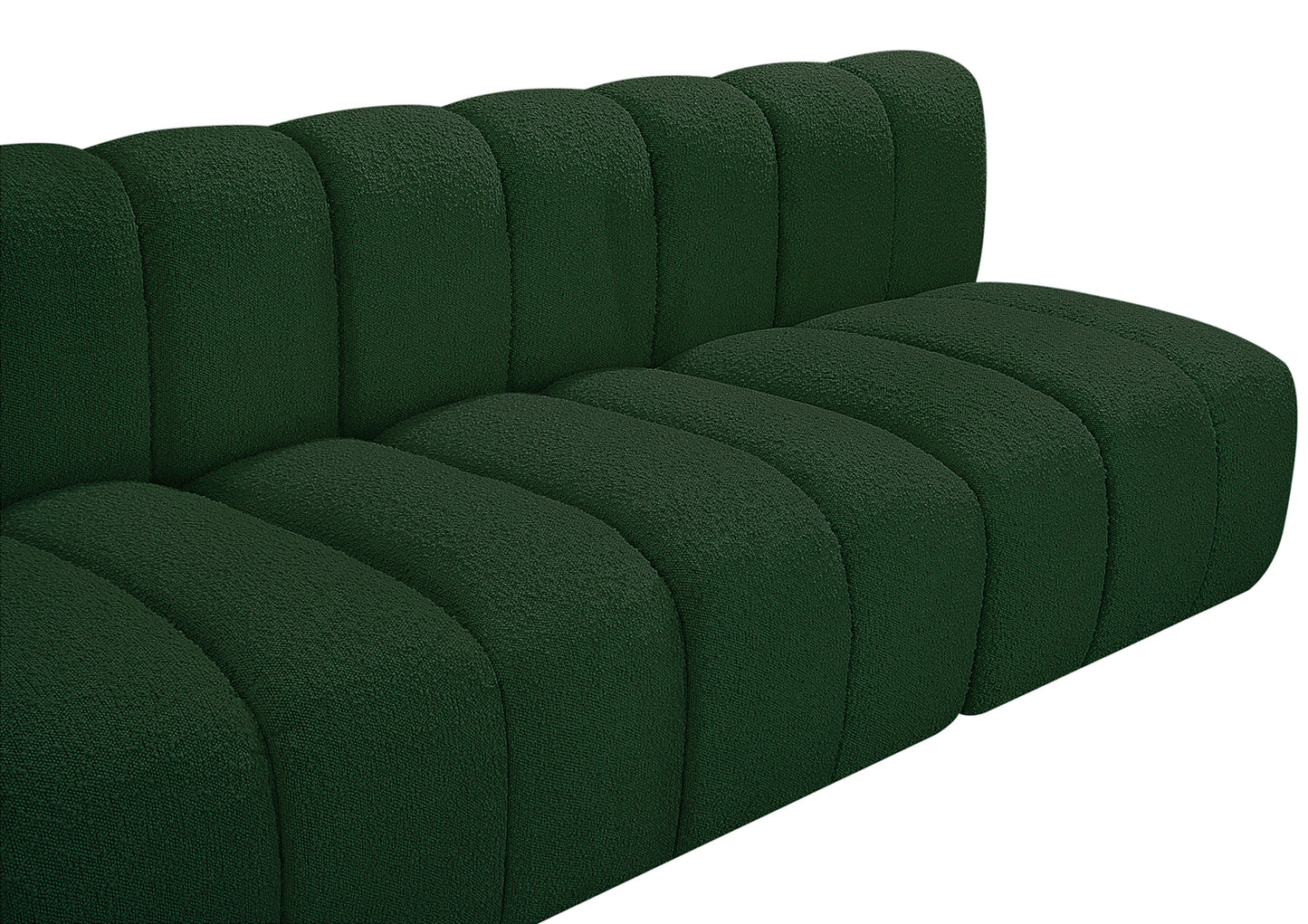 zara green boucle fabric modular sofa s4e