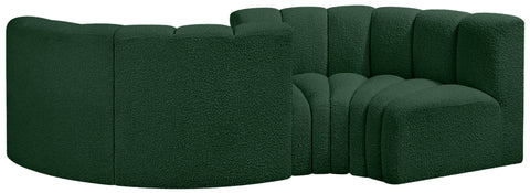 Briar Green 102 Boucle Fabric Upholstered Modular Sectional, 4-Piece