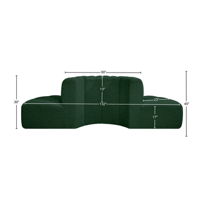 Zara Green Boucle Fabric Modular Sofa S4G