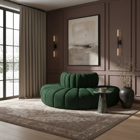Briar Green 90 Boucle Fabric Upholstered Modular Sectional, 4-Piece