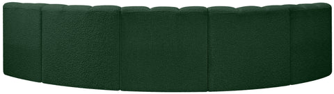 Yara 133" Green Boucle Fabric Upholstered Sectional, 5-Piece