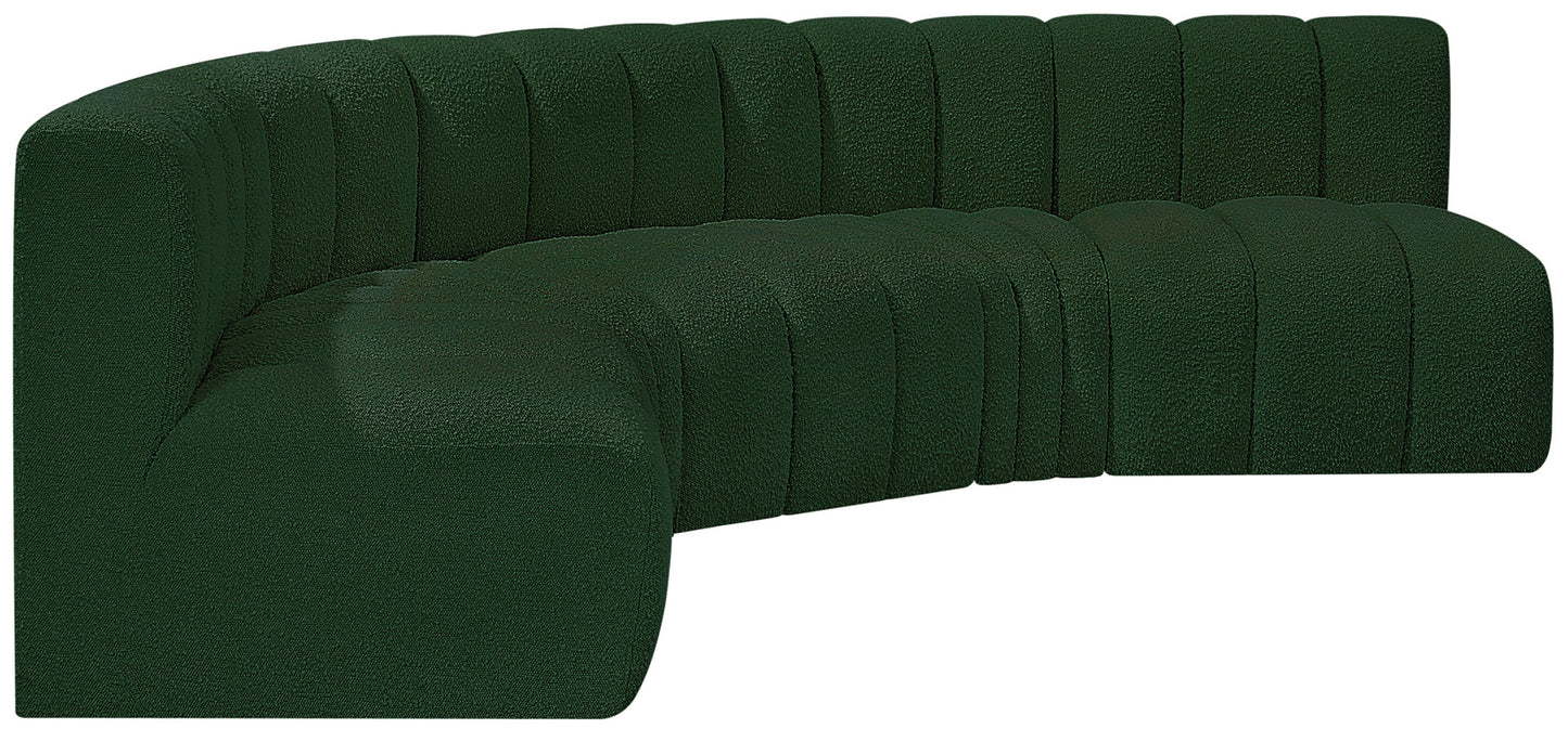 zara green boucle fabric modular sofa s5a