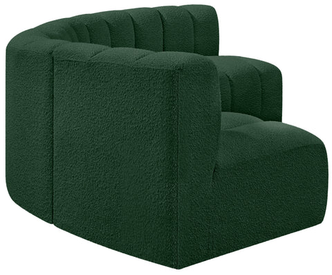 Yara 133" Green Boucle Fabric Upholstered Sectional, 5-Piece