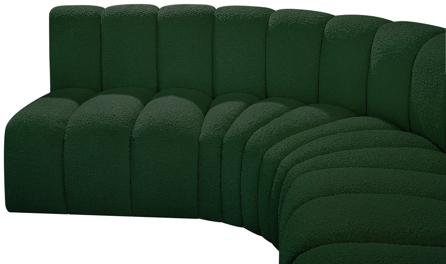 zara green boucle fabric modular sofa s5a