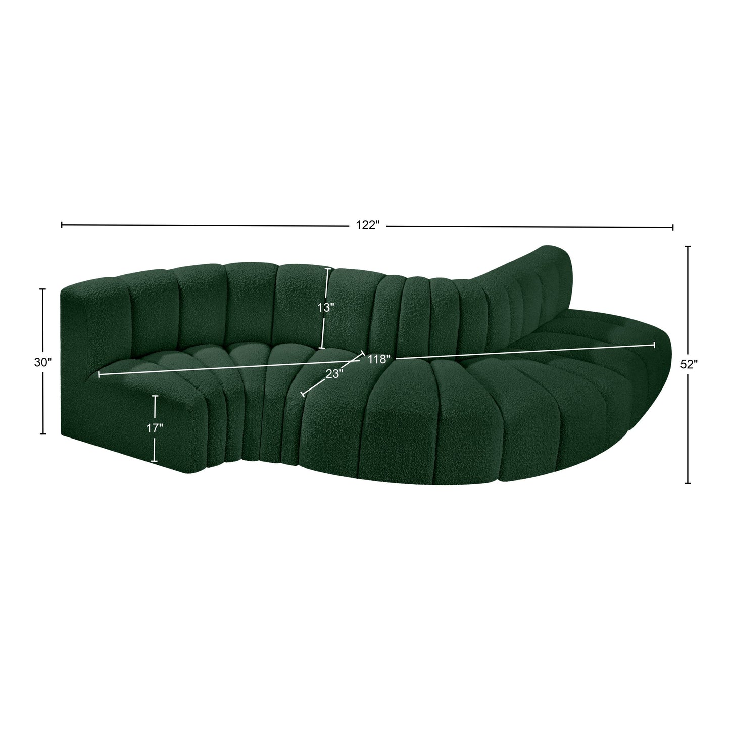 zara green boucle fabric modular sofa s5b