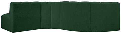 Yara 122" Green Boucle Fabric Upholstered Sectional, 5-Piece