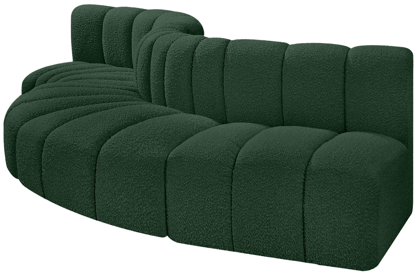 zara green boucle fabric modular sofa s5b