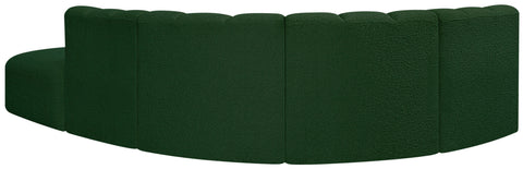 Yara 127" Green Boucle Fabric Upholstered Sectional, 5-Piece