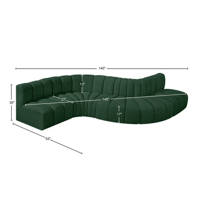 Zara Green Boucle Fabric Modular Sofa S6A