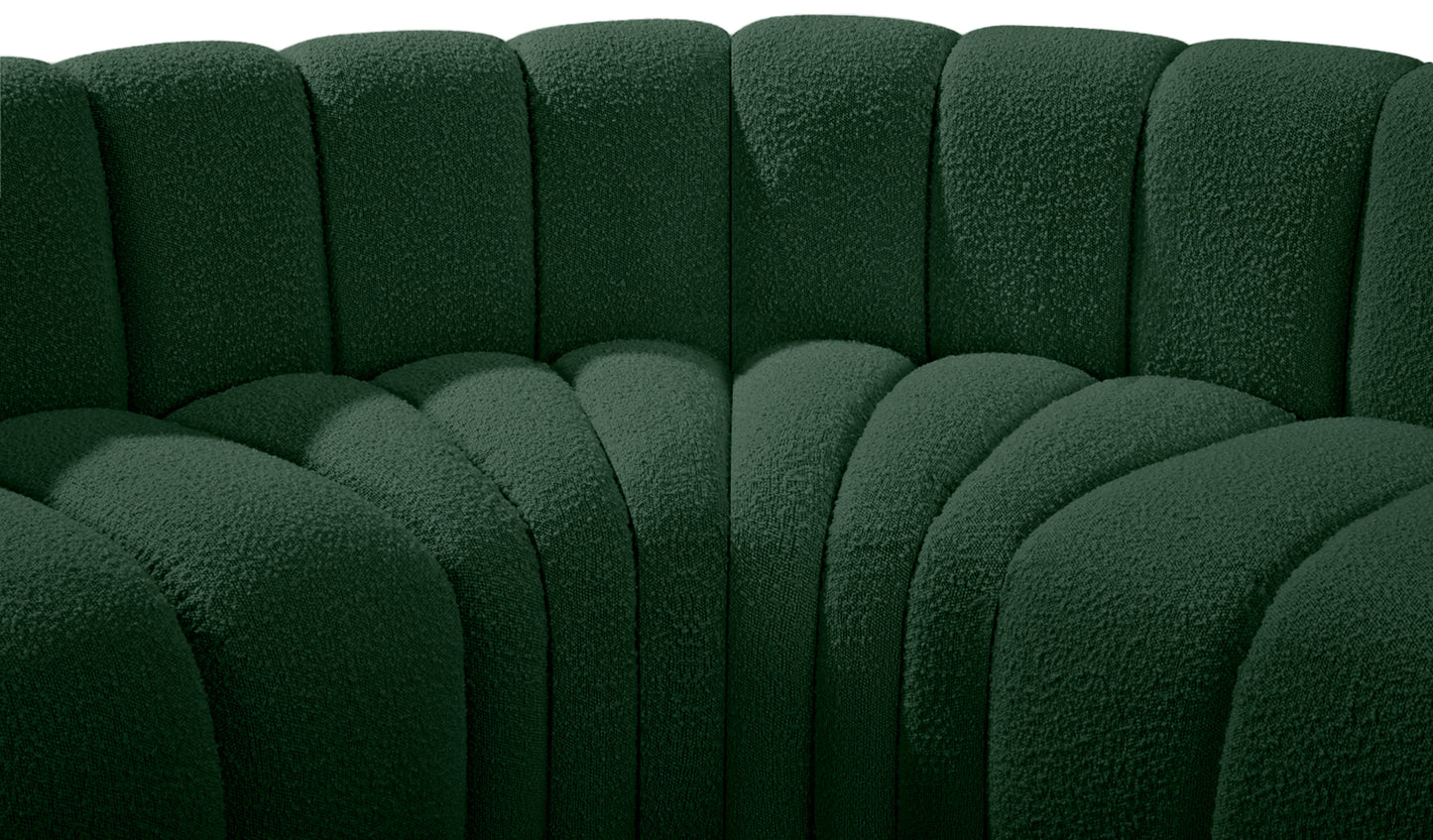 zara green boucle fabric modular sofa s6a