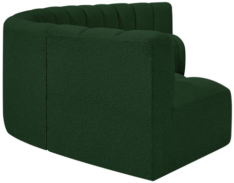 Yara 151" Green Boucle Fabric Upholstered Sectional, 6-Piece