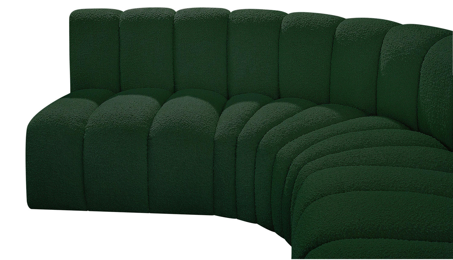 zara green boucle fabric modular sofa s6b