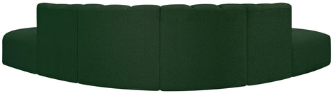 Yara 146" Green Boucle Fabric Upholstered Sectional, 6-Piece