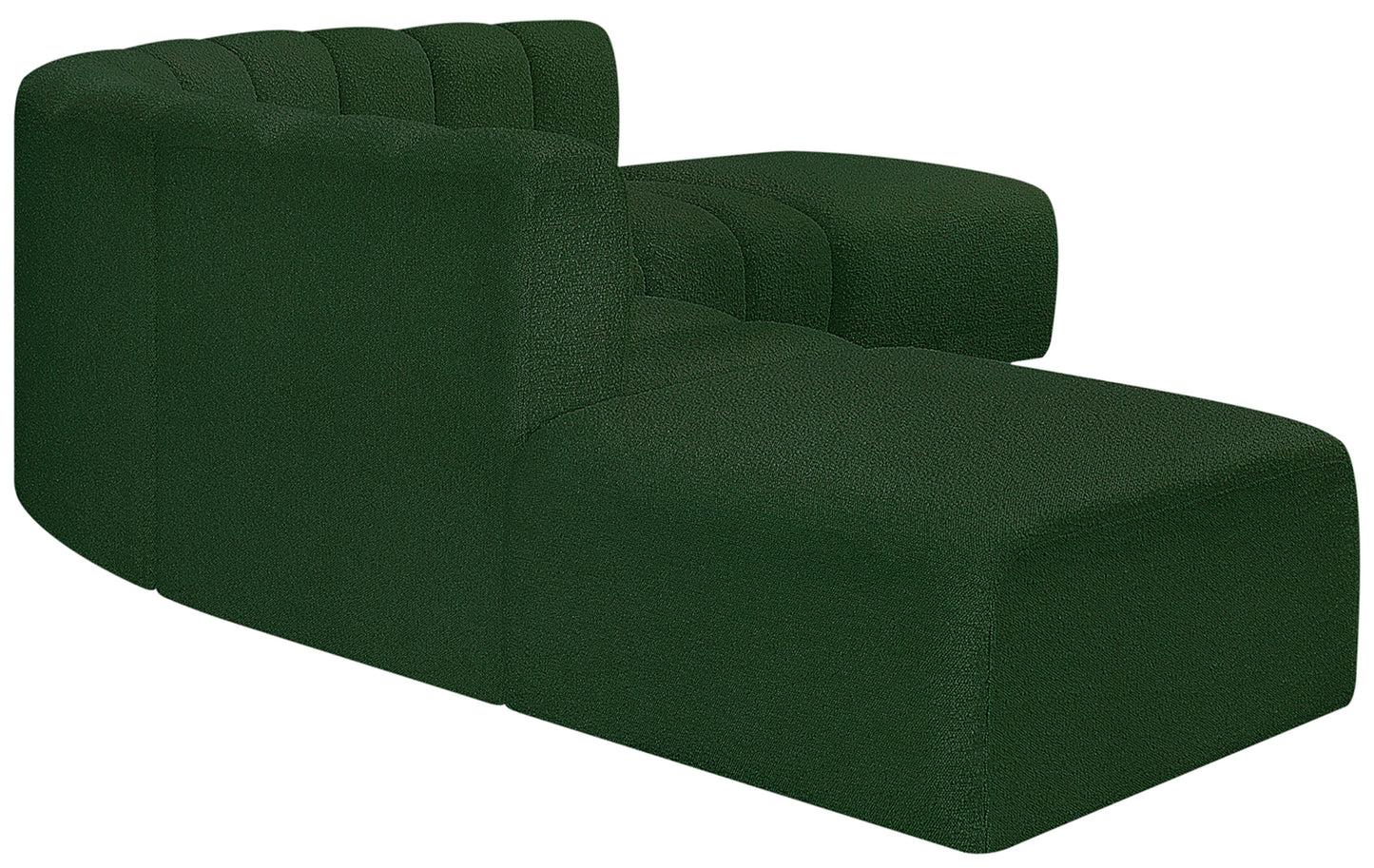 zara green boucle fabric modular sofa s6c