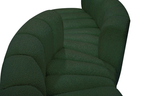 Yara 145" Green Boucle Fabric Upholstered Sectional, 6-Piece (Style 2)