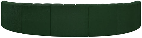 Yara 162" Green Boucle Fabric Upholstered Sectional, 7-Piece