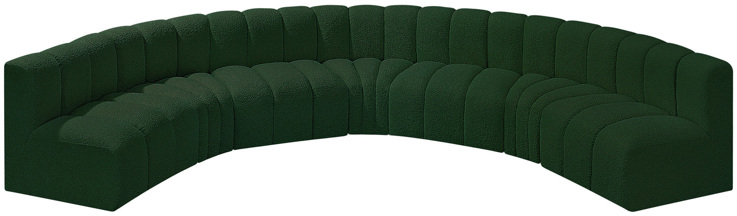 zara green boucle fabric modular sofa s7b