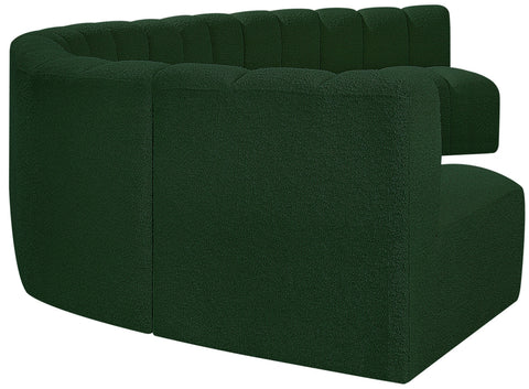 Yara 162" Green Boucle Fabric Upholstered Sectional, 7-Piece