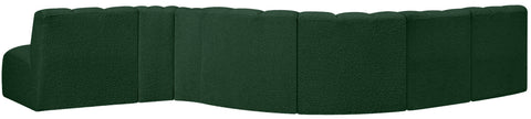 Yara 170" Green Boucle Fabric Upholstered Sectional, 7-Piece