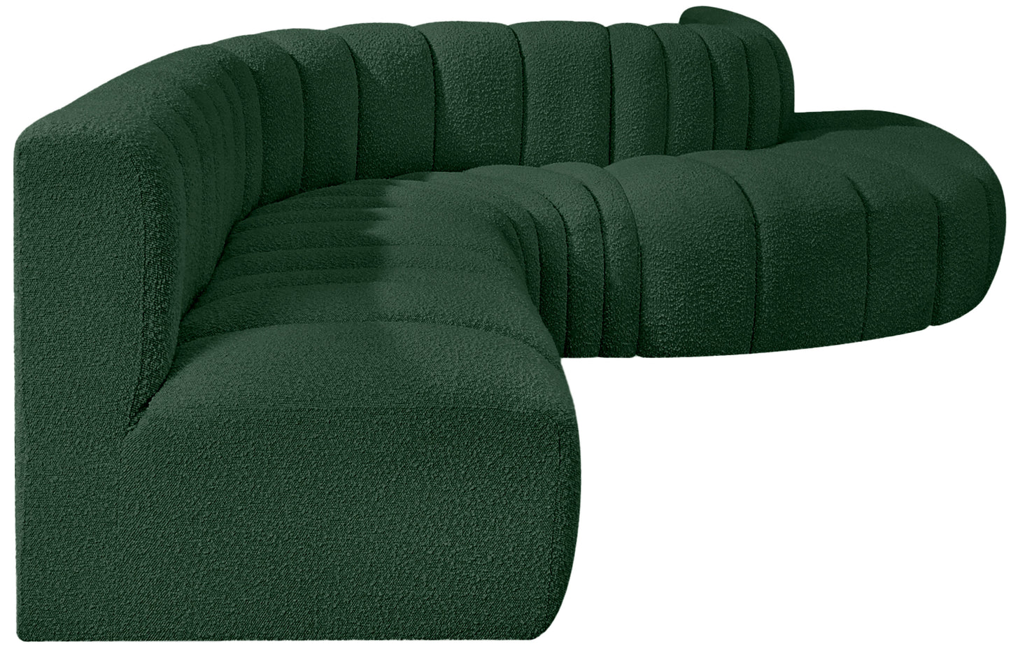 zara green boucle fabric modular sofa s7c