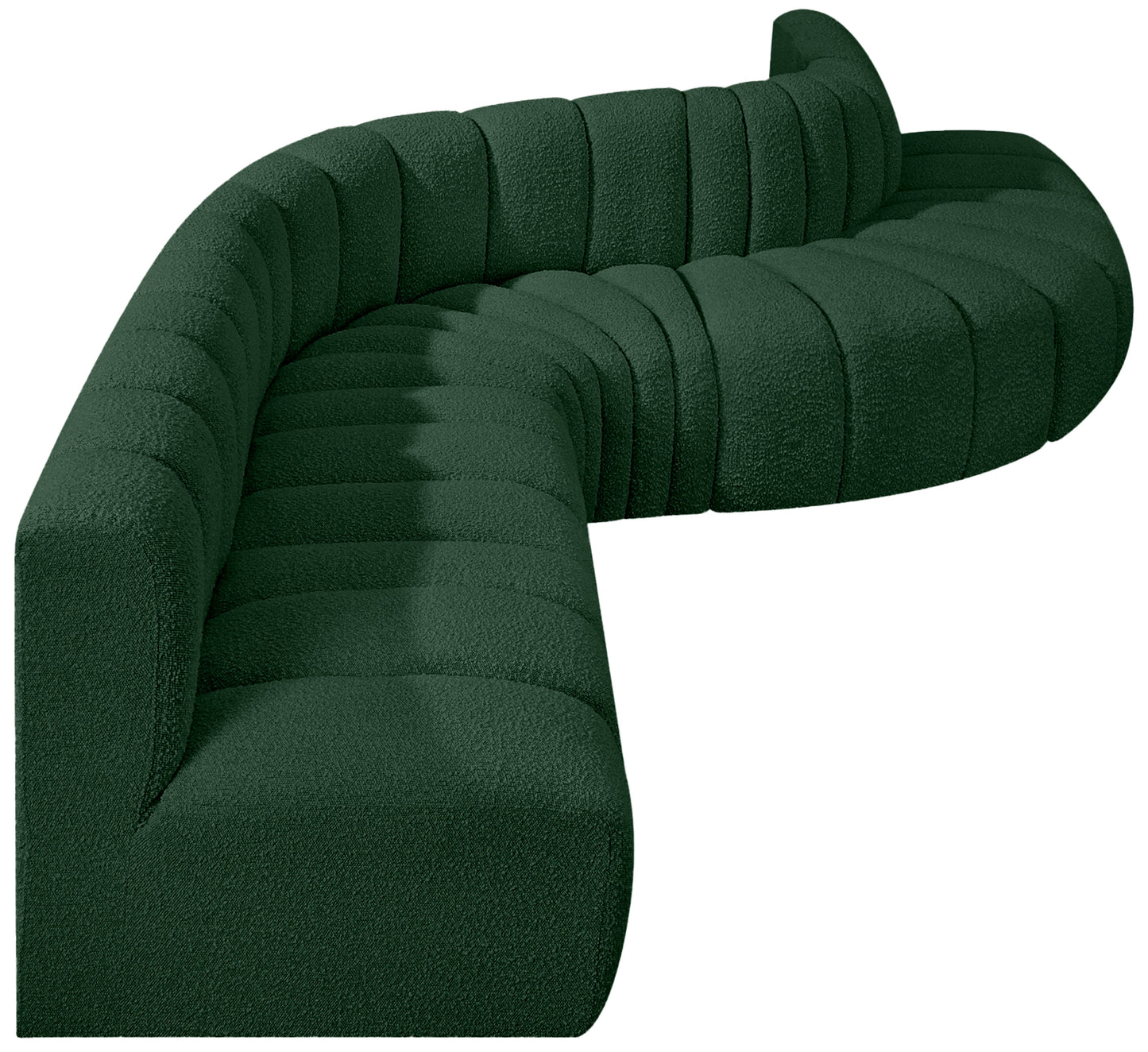 zara green boucle fabric modular sofa s7c