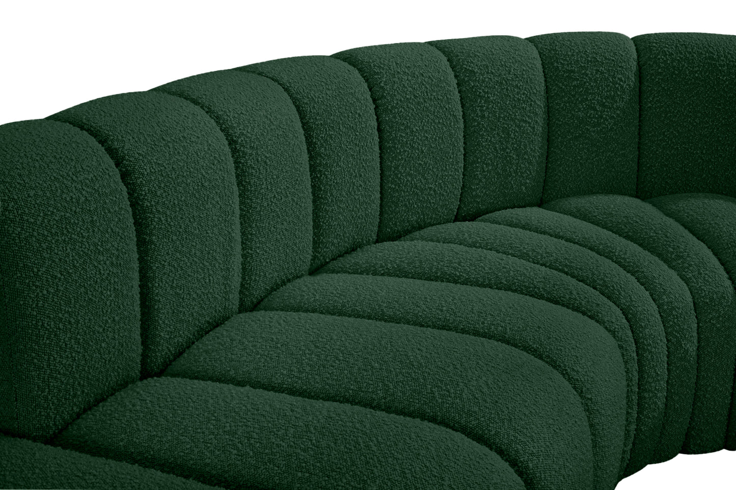 zara green boucle fabric modular sofa s7c