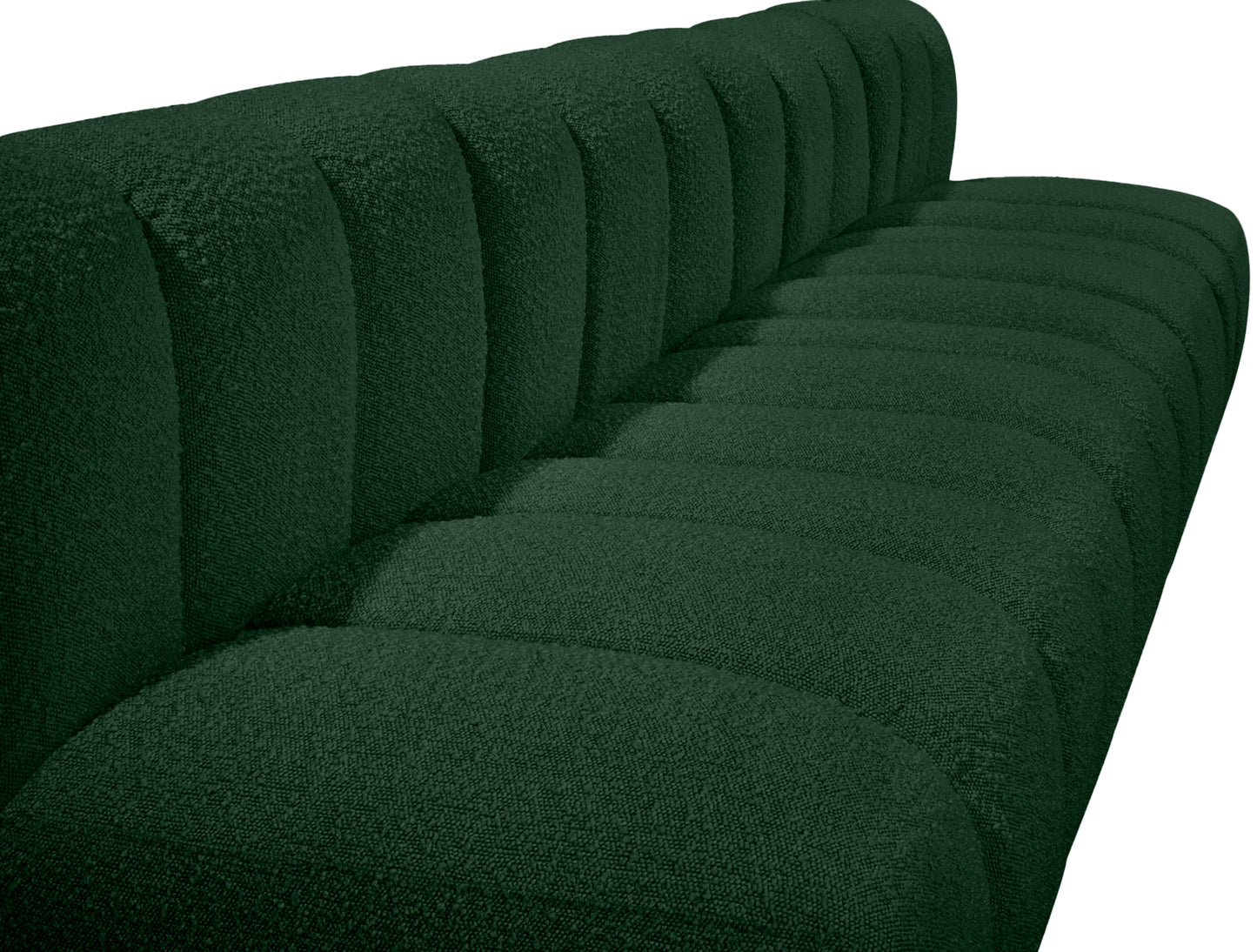 zara green boucle fabric modular sofa s7c