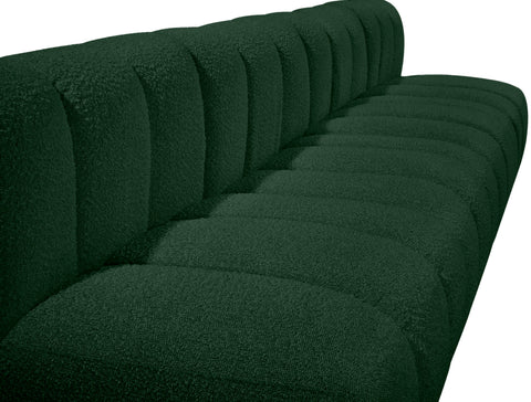 Yara 170" Green Boucle Fabric Upholstered Sectional, 7-Piece