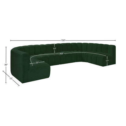 Zara Green Boucle Fabric Modular Sofa S8A