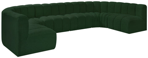 Briar Green 150 Boucle Fabric Upholstered Modular Sectional, 8-Piece