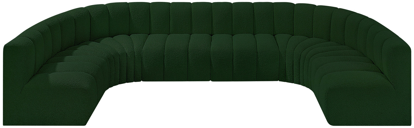 zara green boucle fabric modular sofa s8a