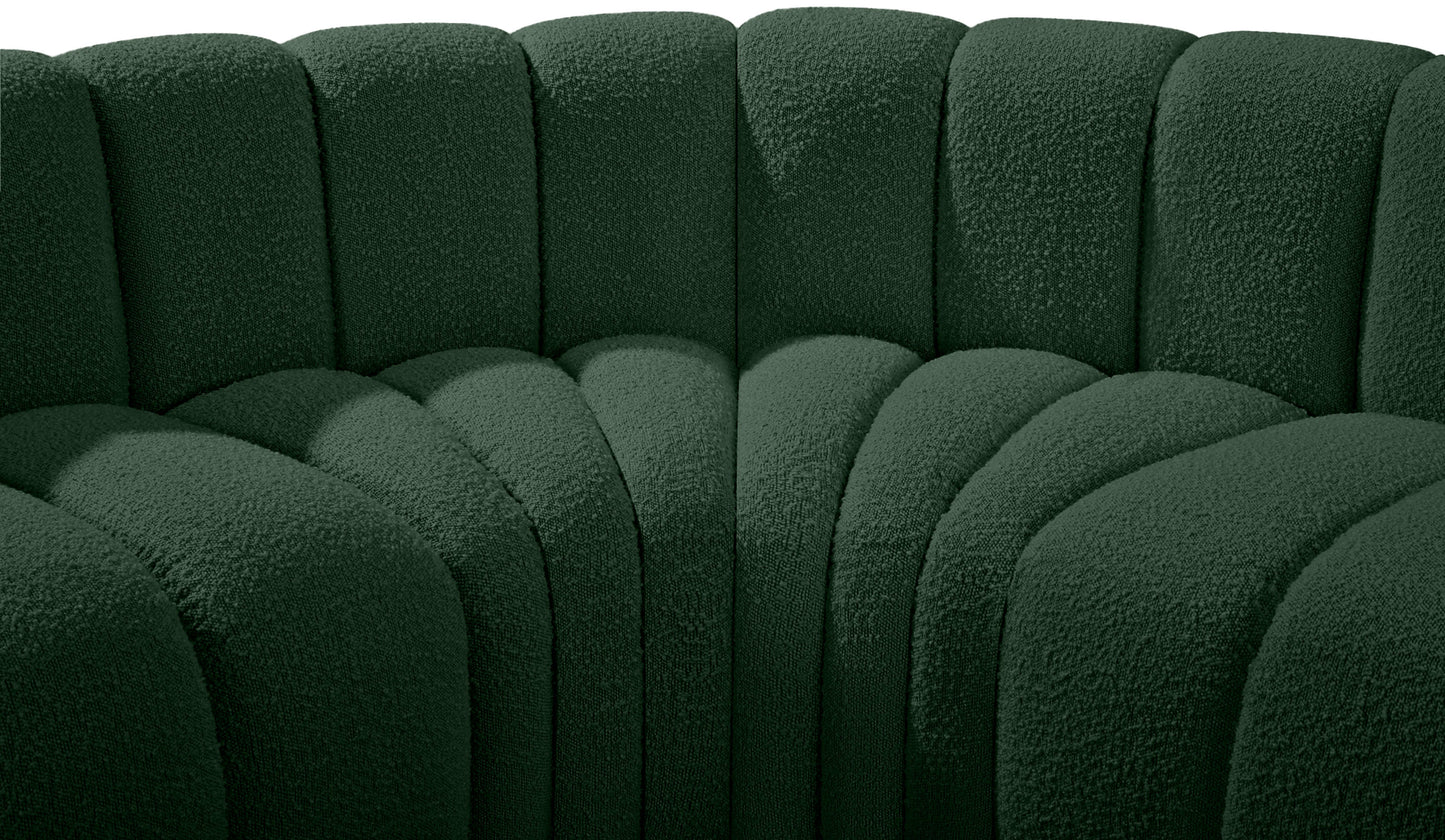 zara green boucle fabric modular sofa s8a