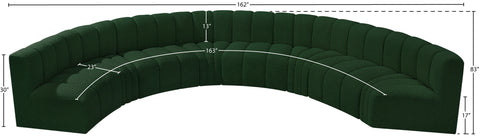 Briar Green 162 Boucle Fabric Upholstered Modular Sectional, 8-Piece