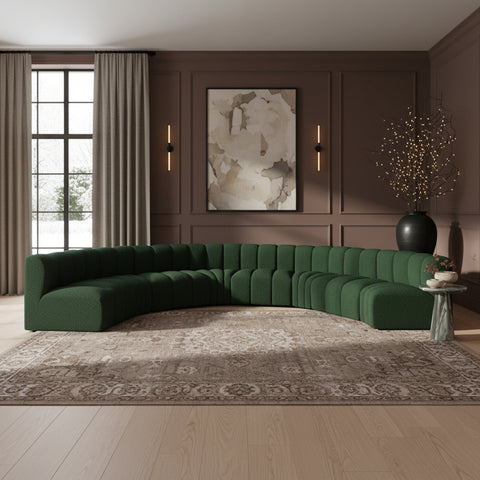 Briar Green 162 Boucle Fabric Upholstered Modular Sectional, 8-Piece