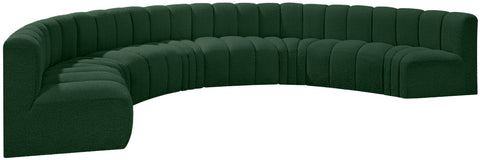 Briar Green 162 Boucle Fabric Upholstered Modular Sectional, 8-Piece
