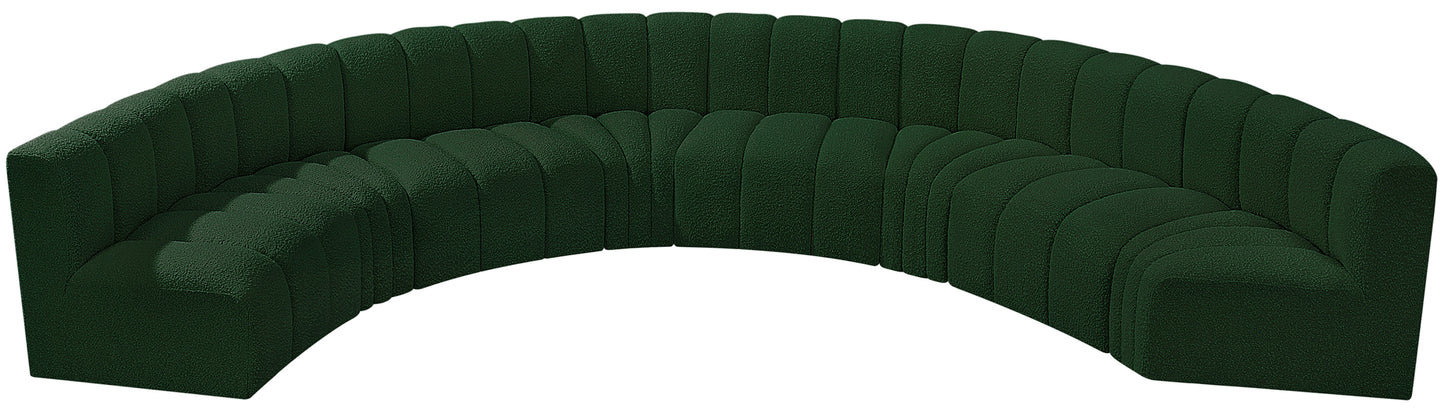 zara green boucle fabric modular sofa s8b