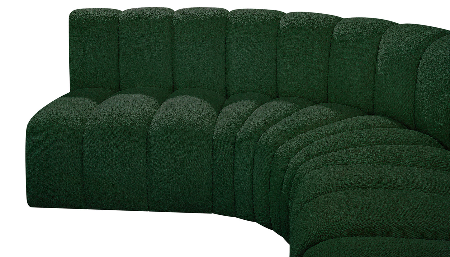 zara green boucle fabric modular sofa s8b