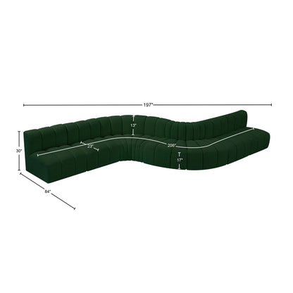 Zara Green Boucle Fabric Modular Sofa S8C