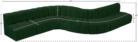 Briar Green 197 Boucle Fabric Upholstered Modular Sectional, 8-Piece