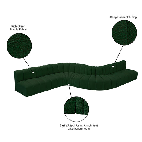 Briar Green 197 Boucle Fabric Upholstered Modular Sectional, 8-Piece