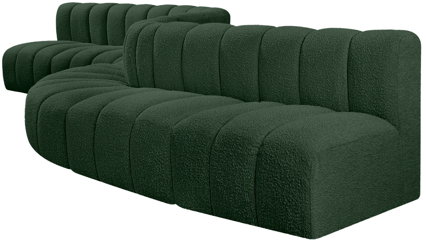 zara green boucle fabric modular sofa s8c