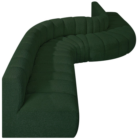 Briar Green 197 Boucle Fabric Upholstered Modular Sectional, 8-Piece