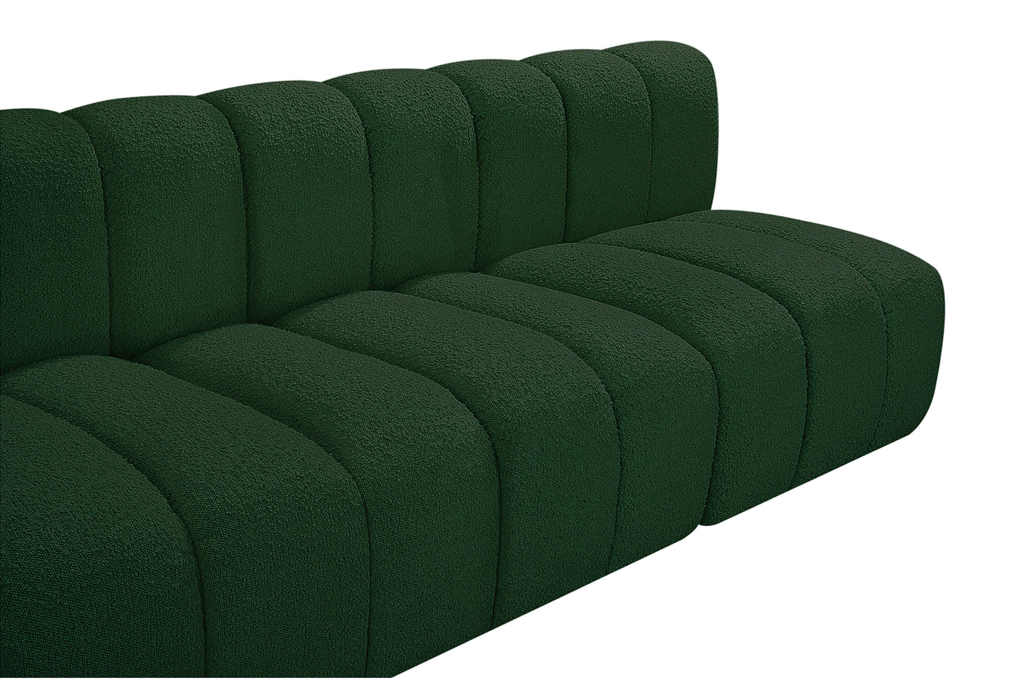 zara green boucle fabric modular sofa s8c