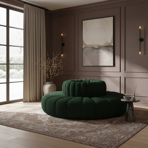 Briar Green 90 Boucle Fabric Upholstered Modular Sectional, 8-Piece